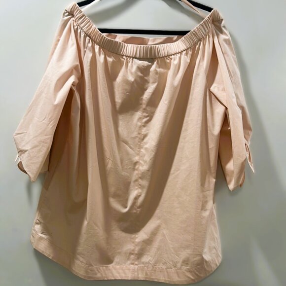 Style & Co Blush Pink Top XL  Off-Shoulder Tie-Cuff Sleeve Flowy Blouse - Picture 3 of 9